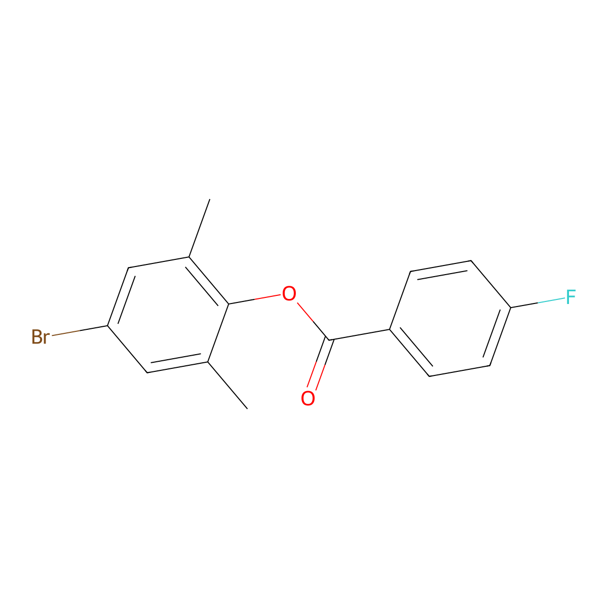 4-Bromo-2,6-dimethylphenyl 4-fluorobenzoate molecular structure, CAS 651710-68-8