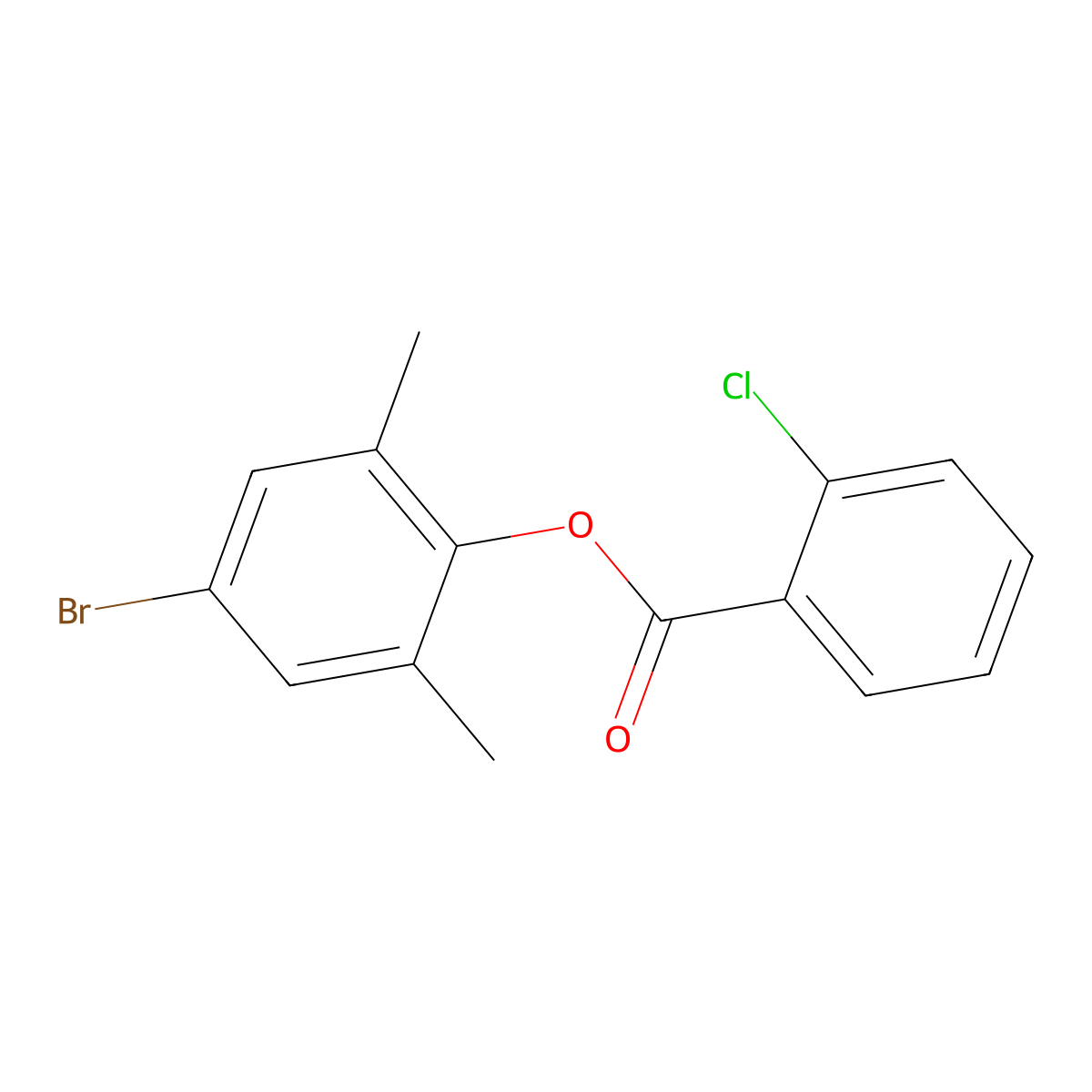 4-Bromo-2,6-dimethylphenyl 2-chlorobenzoate molecular structure, CAS 651710-73-5