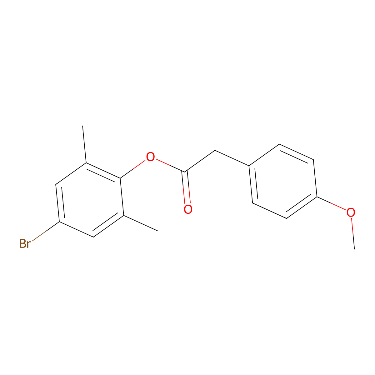 4-Bromo-2,6-dimethylphenyl (4-methoxyphenyl)acetate molecular structure, CAS 651710-92-8