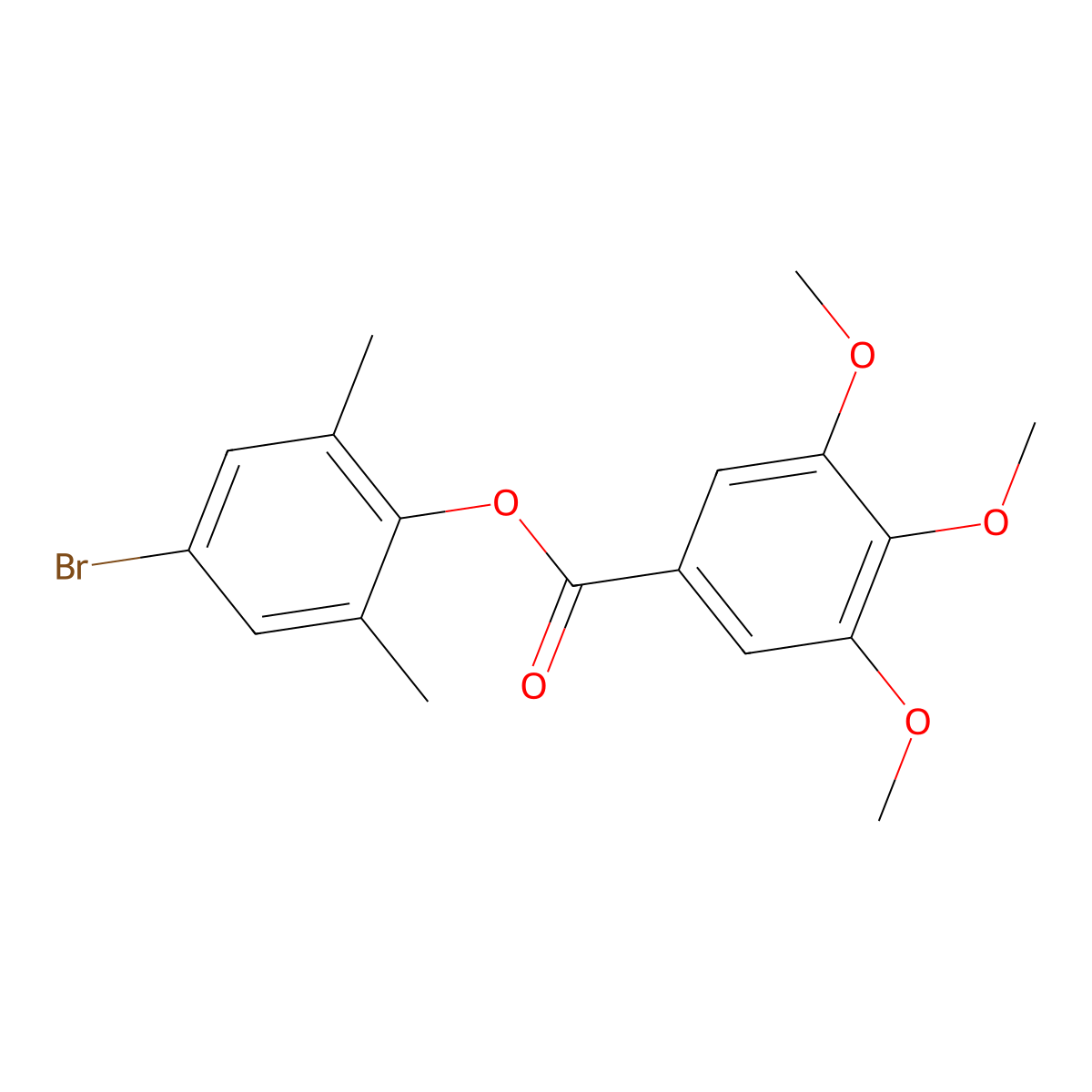 4-Bromo-2,6-dimethylphenyl 3,4,5-trimethoxybenzoate molecular structure, CAS 651710-93-9