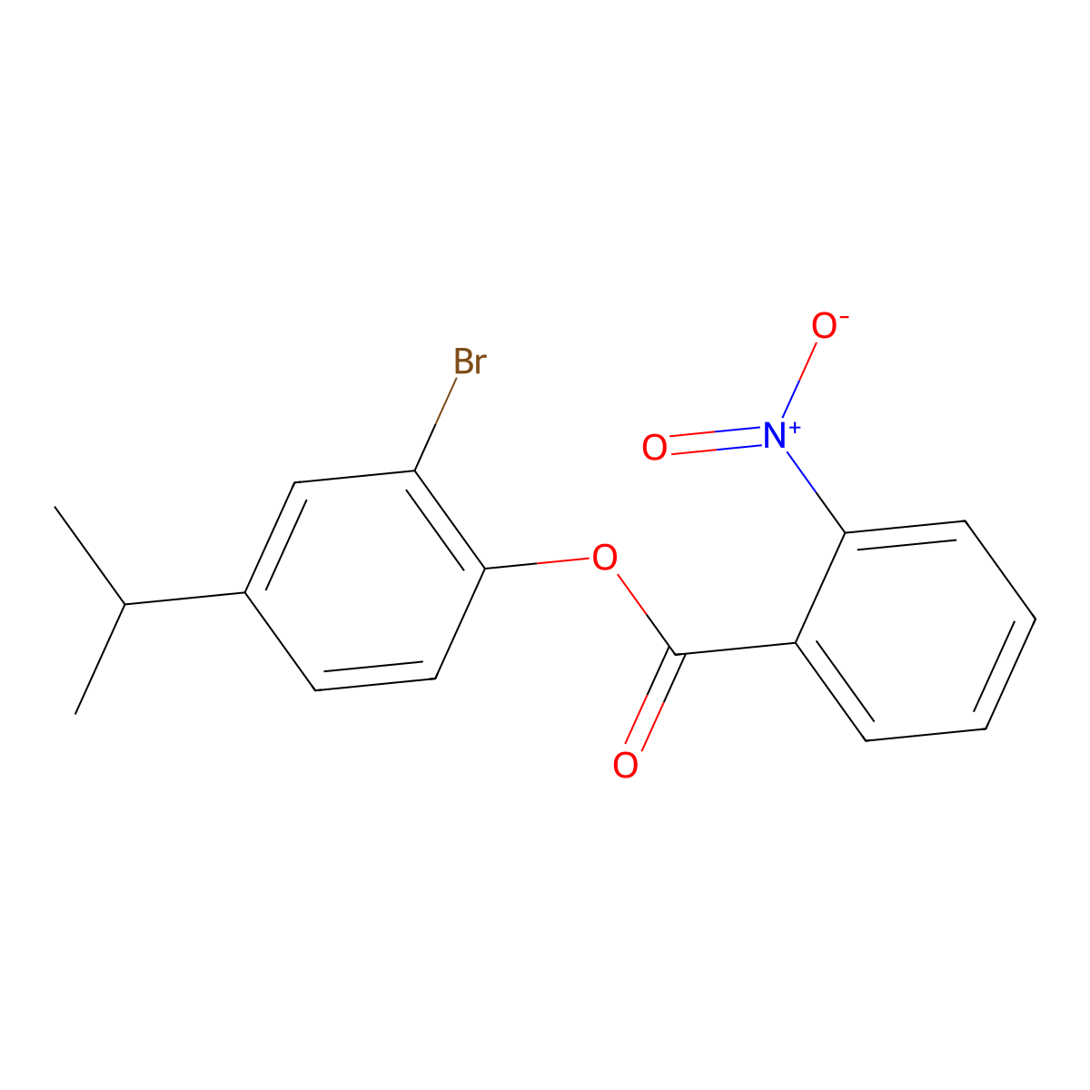 2-Bromo-4-isopropylphenyl 2-nitrobenzoate molecular structure, CAS 651711-28-3