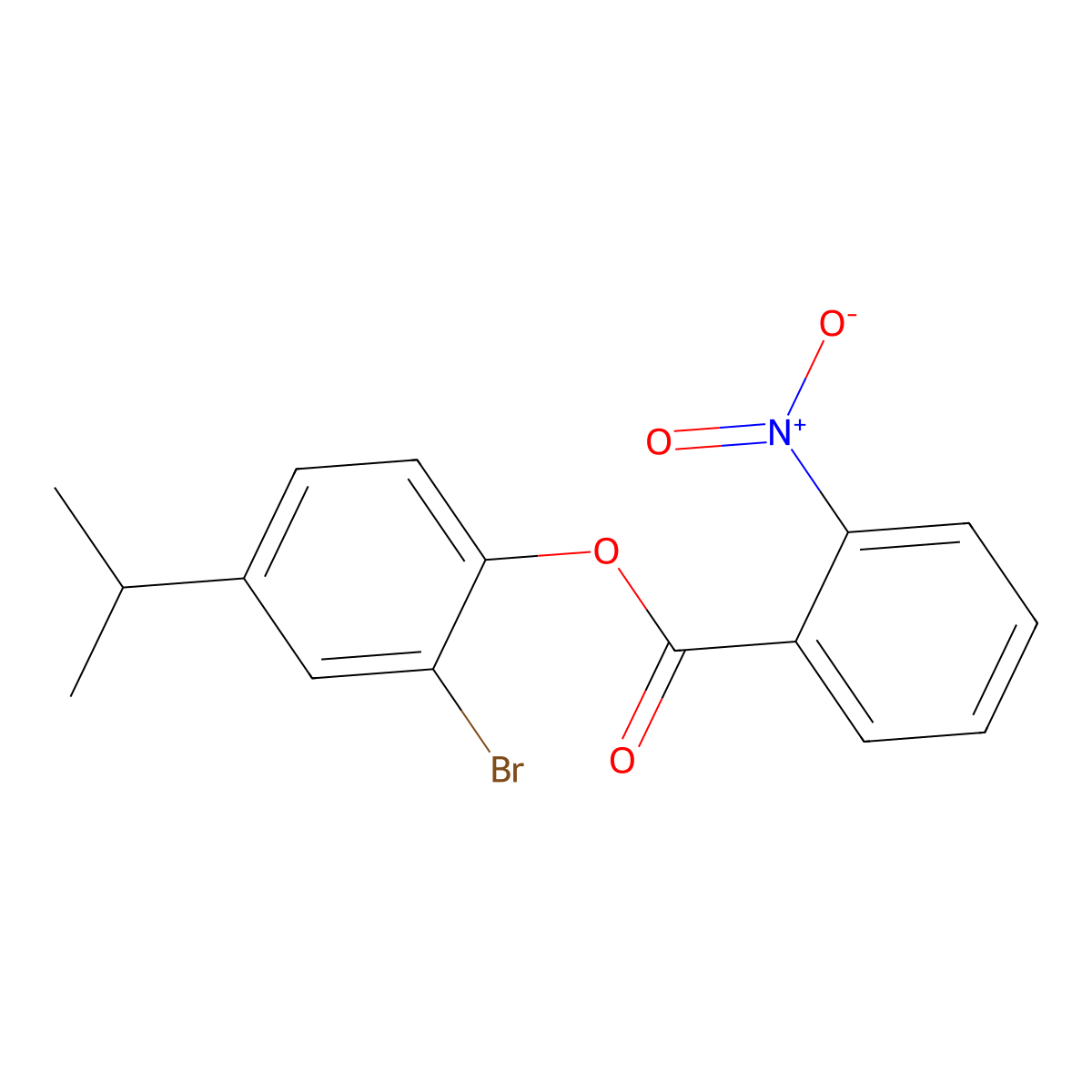 2-Bromo-4-isopropylphenyl 2-nitrobenzoate molecular structure, CAS 651711-28-3