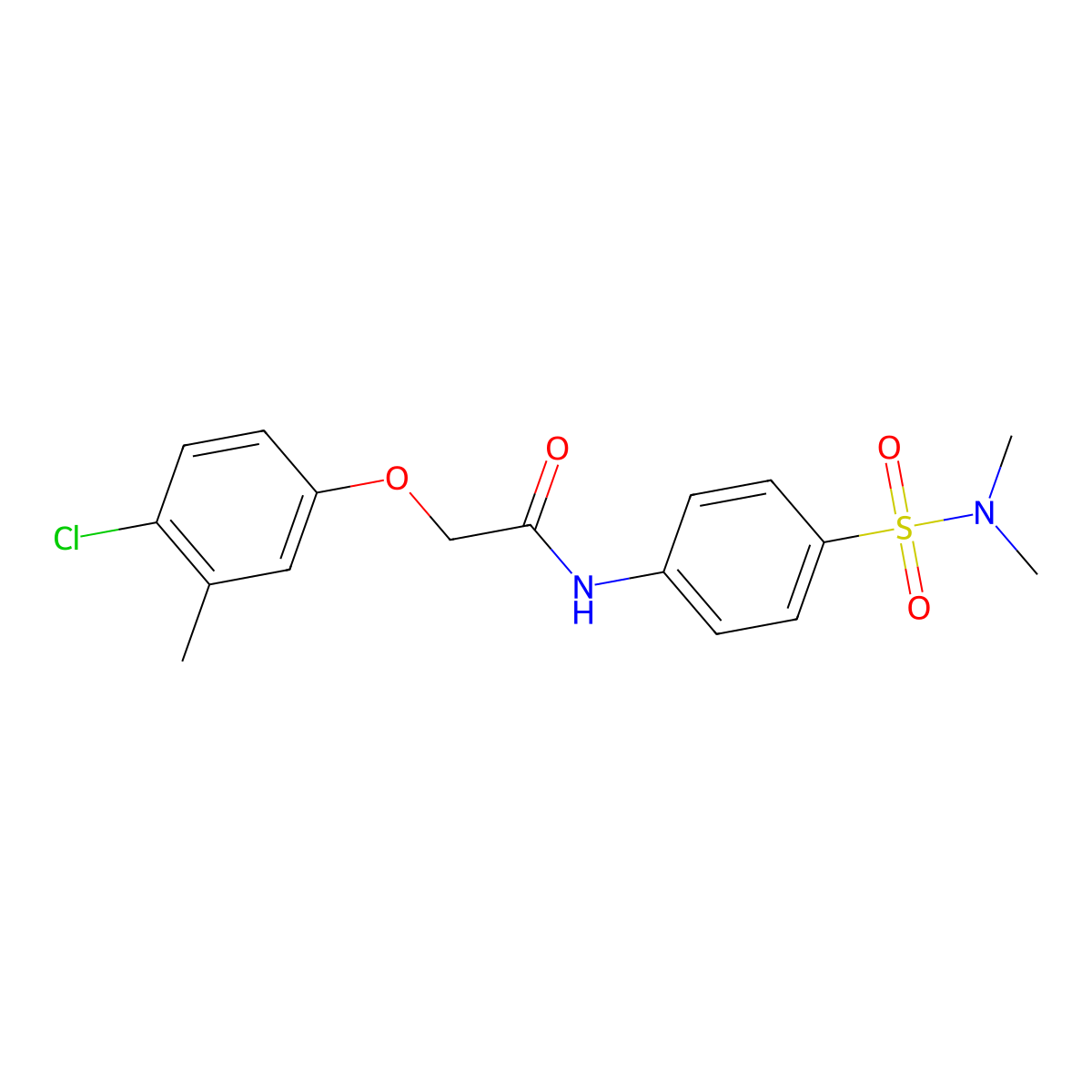 2-(4-chloro-3-methylphenoxy)-N-{4-[(dimethylamino)sulfonyl]phenyl}acetamide molecular structure, CAS 651711-73-8