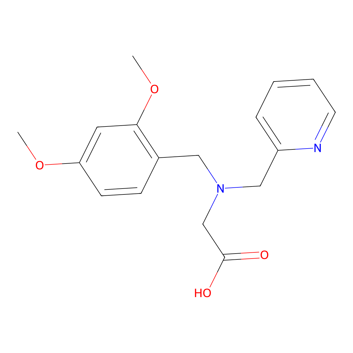 N-[(2,4-Dimethoxyphenyl)methyl]-N-[(pyridin-2-yl)methyl]glycine molecular structure, CAS 651714-92-0