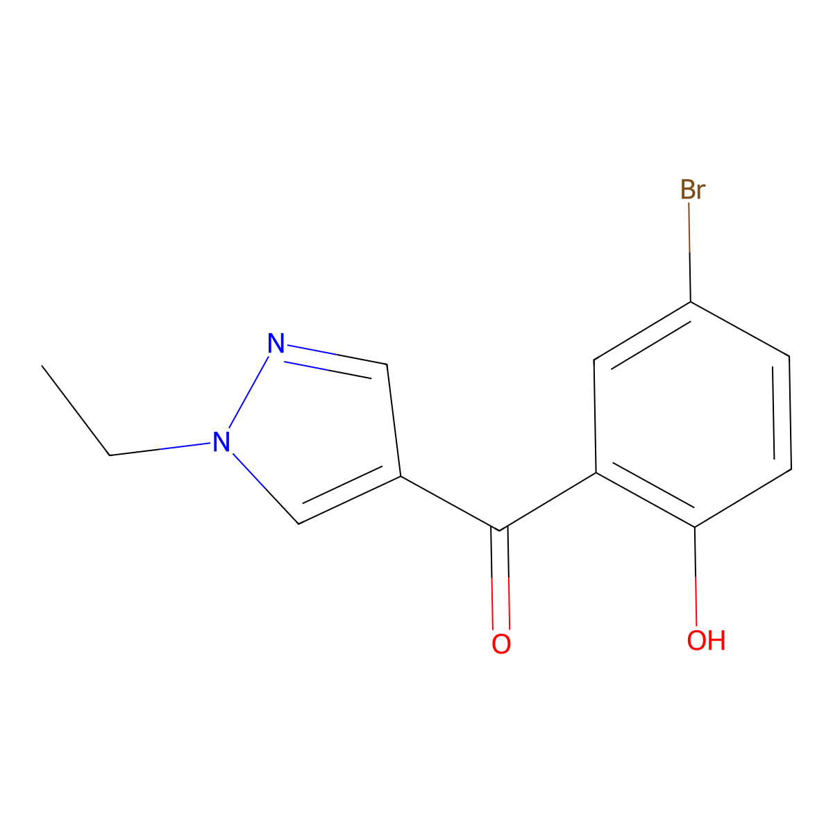(5-Bromo-2-hydroxyphenyl)(1-ethyl-1H-pyrazol-4-yl)methanone molecular structure, CAS 651727-60-5