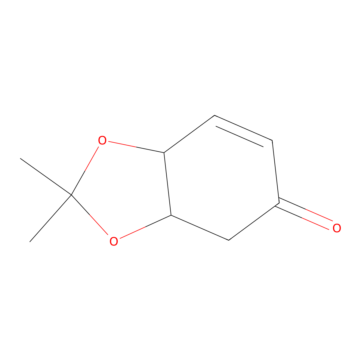 1,3-Benzodioxol-5(4H)-one, 3a,7a-dihydro-2,2-dimethyl-, cis- molecular structure, CAS 65173-68-4