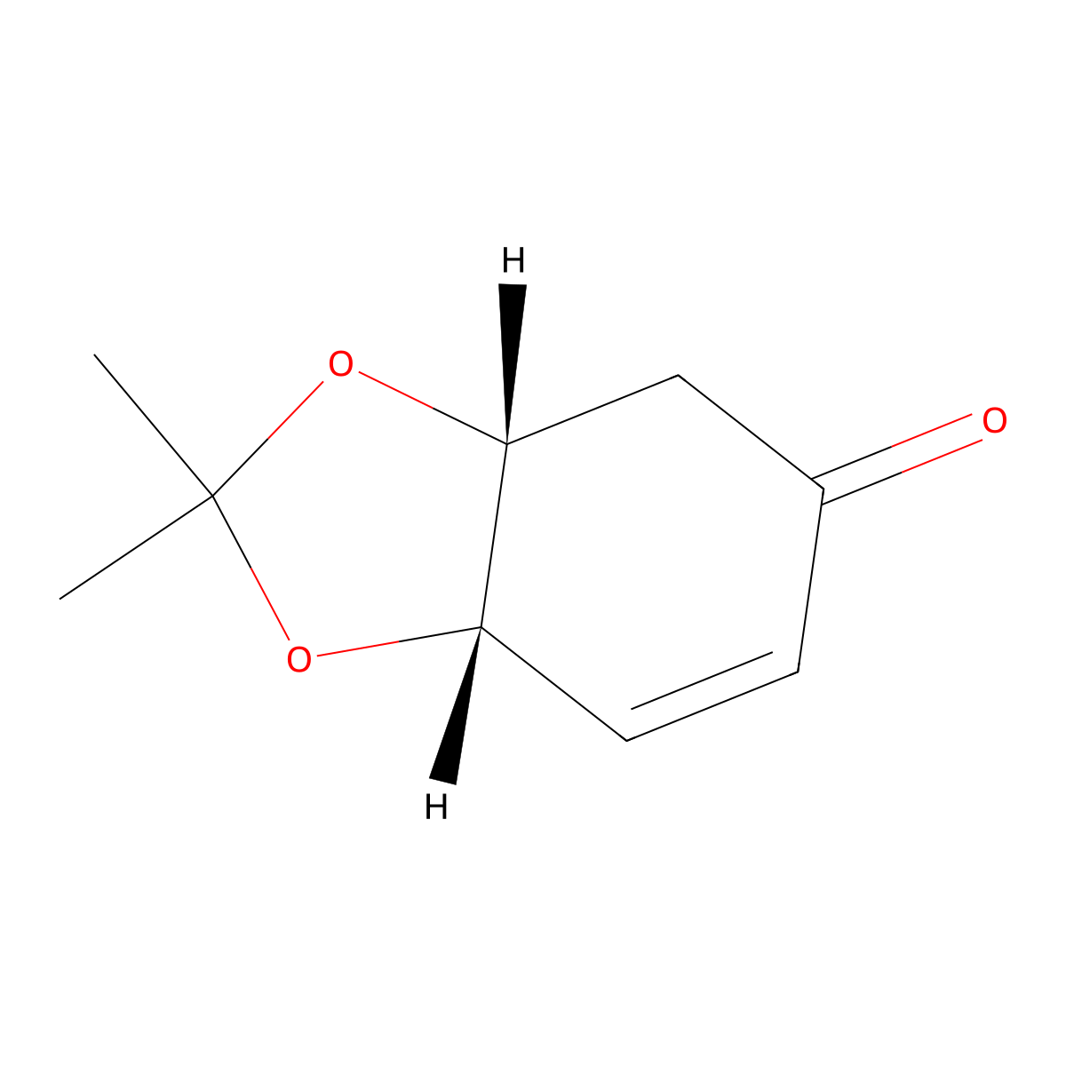1,3-Benzodioxol-5(4H)-one, 3a,7a-dihydro-2,2-dimethyl-, cis- molecular structure, CAS 65173-68-4