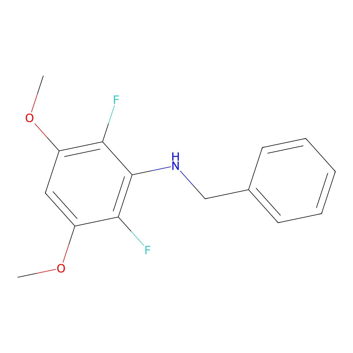N-benzyl-2,6-difluoro-3,5-dimethoxyaniline molecular structure, CAS 651734-53-1