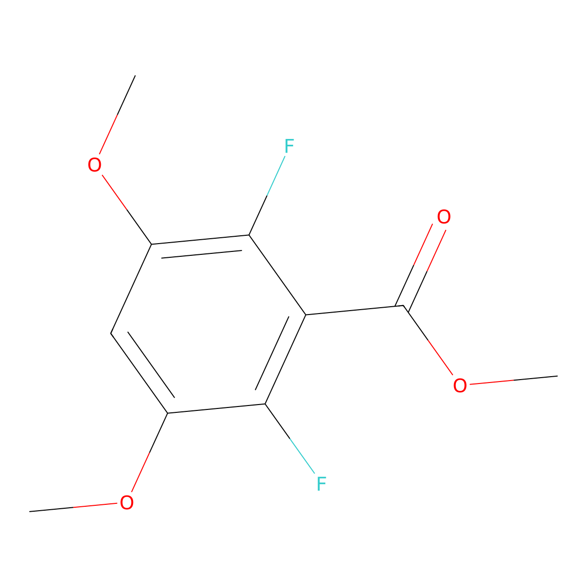 Methyl 2,6-difluoro-3,5-dimethoxybenzoate molecular structure, CAS 651734-55-3