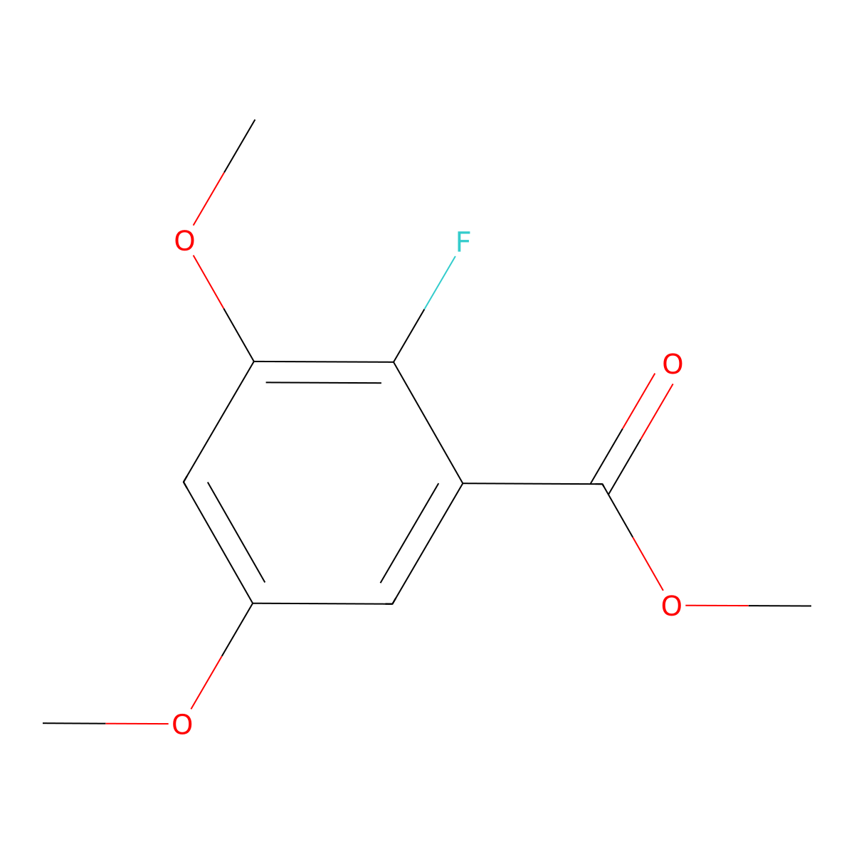 Methyl 2-fluoro-3,5-dimethoxybenzoate molecular structure, CAS 651734-58-6