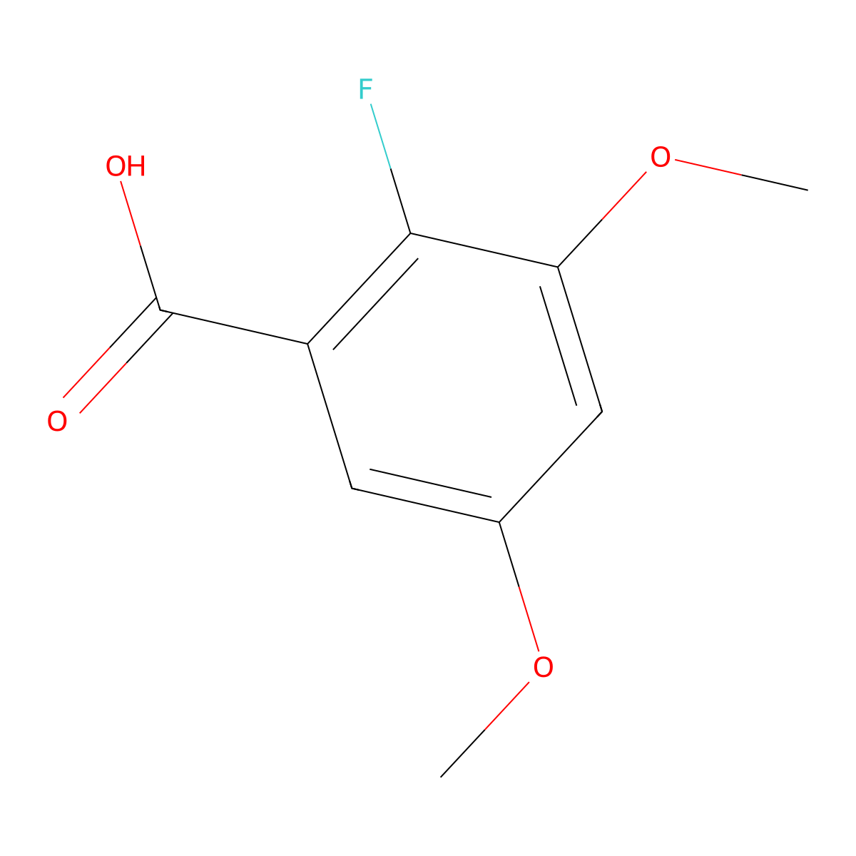 2-Fluoro-3,5-dimethoxybenzoic acid molecular structure, CAS 651734-59-7
