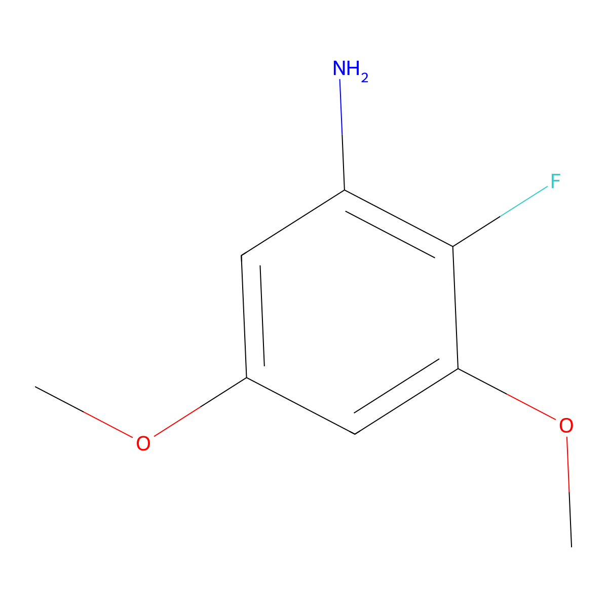2-Fluoro-3,5-dimethoxyaniline molecular structure, CAS 651734-61-1