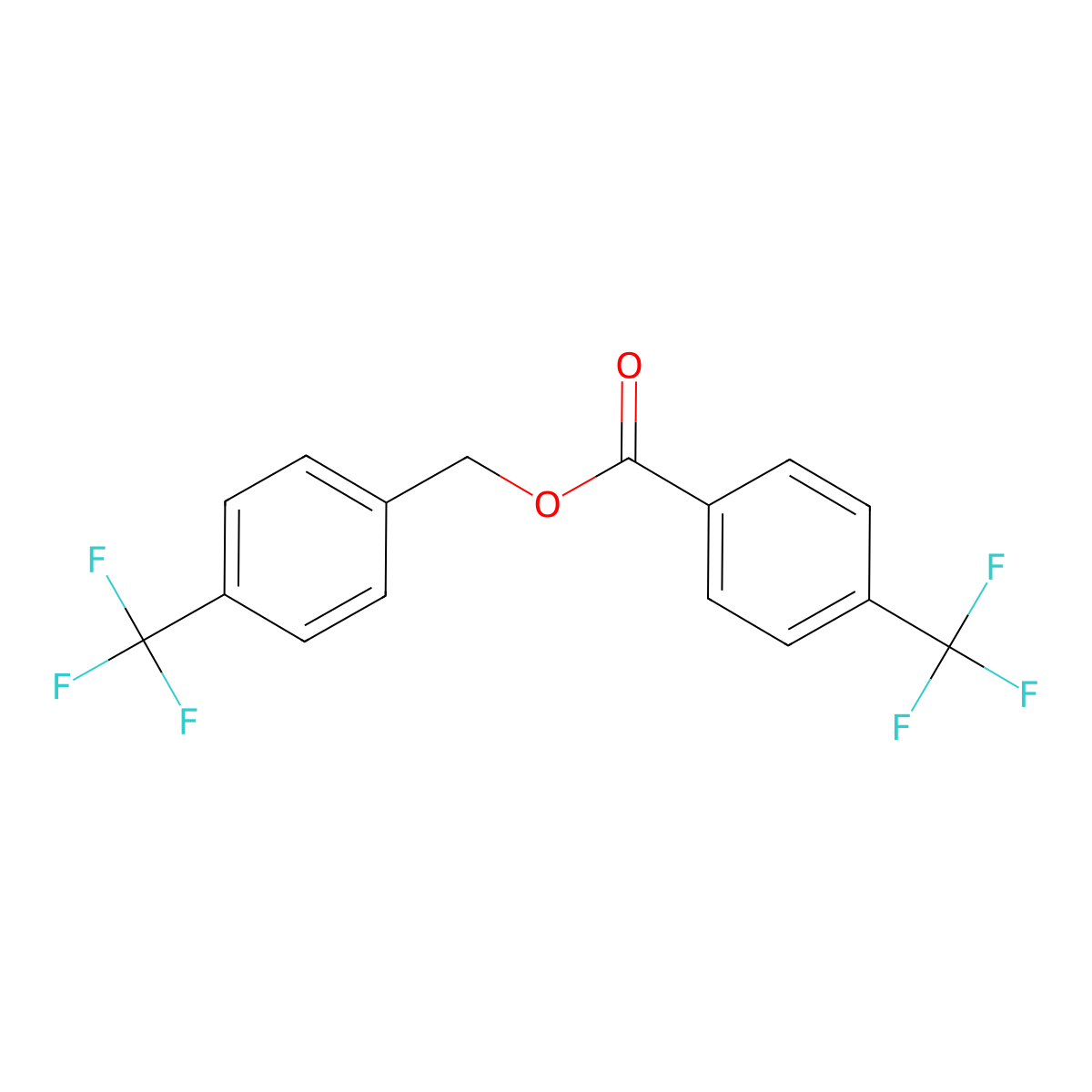 Benzoic acid, 4-(trifluoromethyl)-, [4-(trifluoromethyl)phenyl]methyl ester molecular structure, CAS 651735-47-6