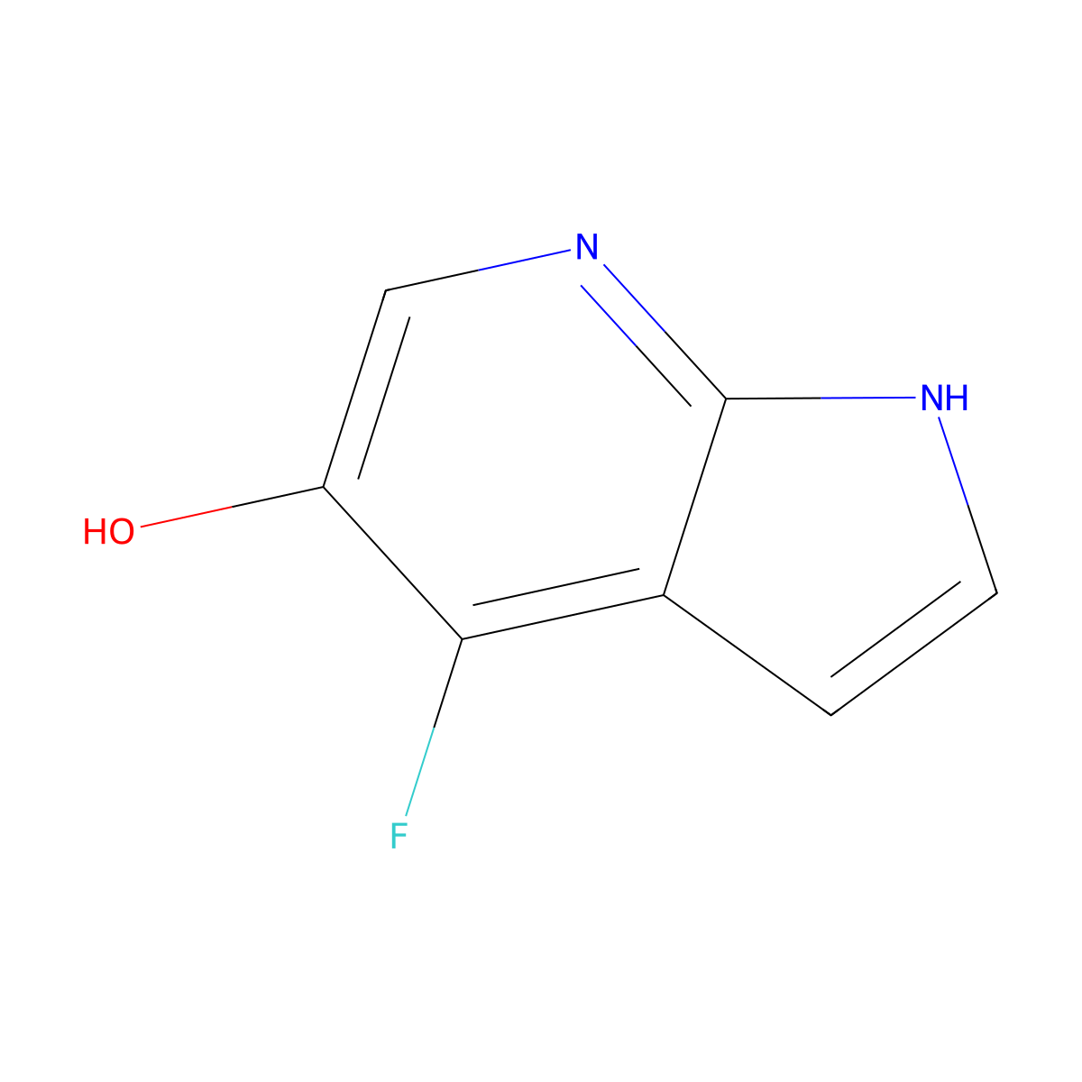 4-Fluoro-1H-pyrrolo[2,3-B]pyridin-5-OL molecular structure, CAS 651744-21-7