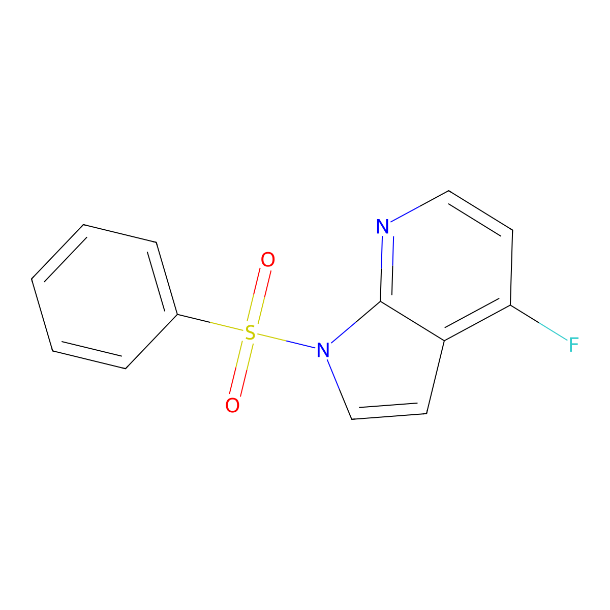4-Fluoro-1-(phenylsulfonyl)-1H-pyrrolo[2,3-B]pyridine molecular structure, CAS 651744-26-2