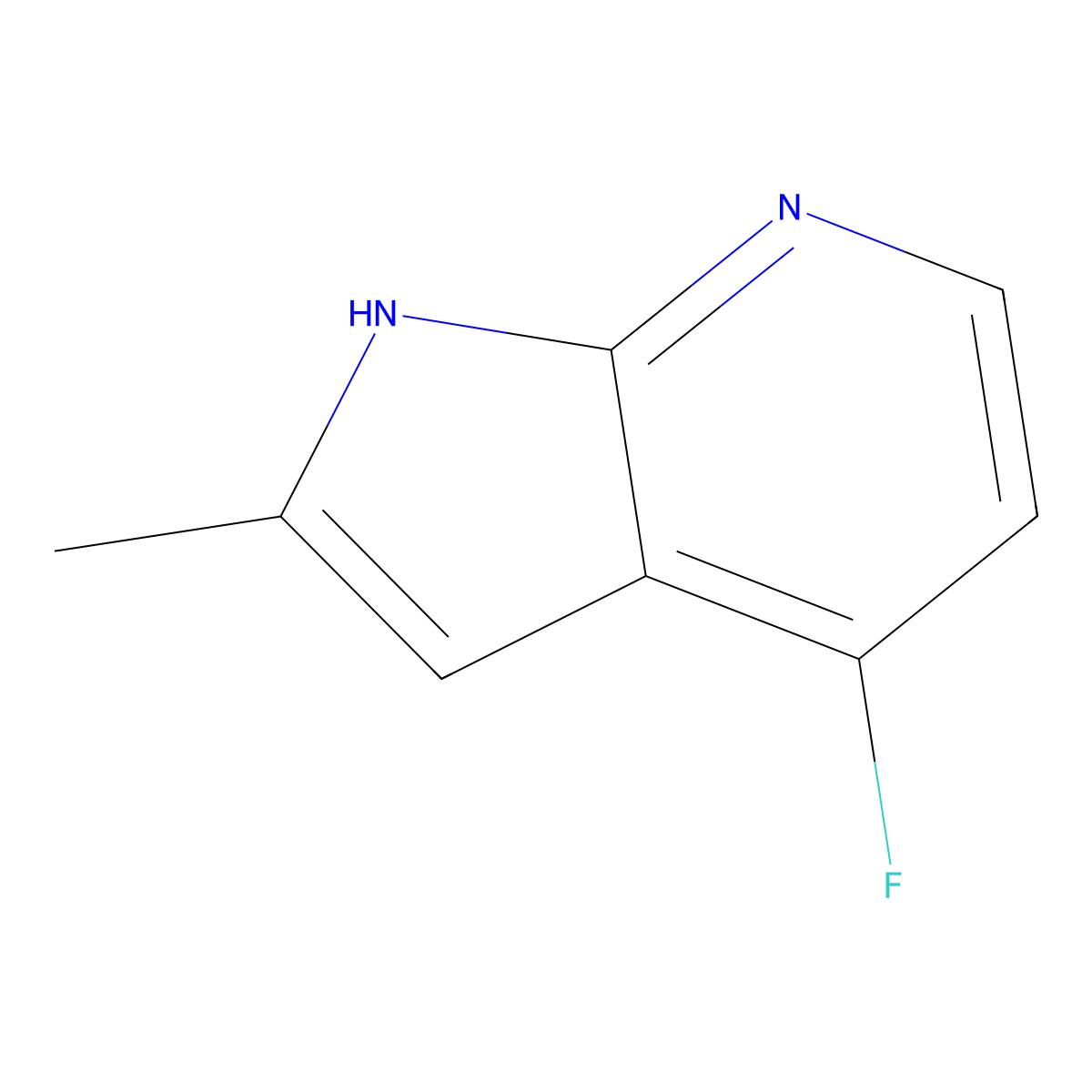 4-fluoro-2-methyl-1H-pyrrolo[2,3-b]pyridine molecular structure, CAS 651744-27-3