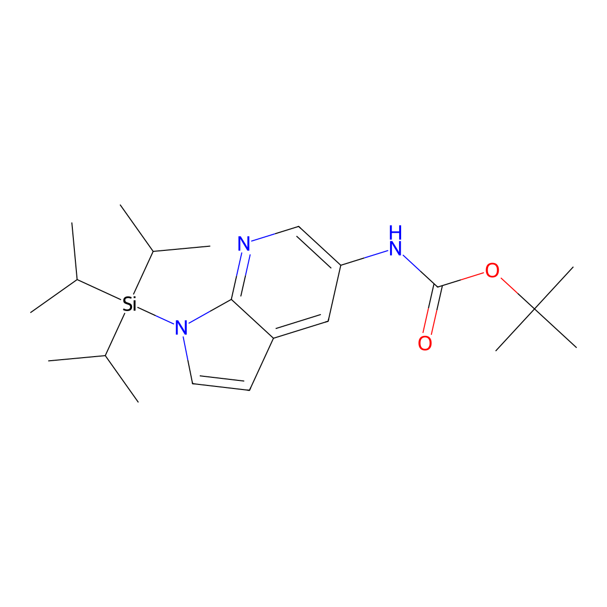 1-Triisopropylsilanyl-5-(boc-amino)-7-azaindole molecular structure, CAS 651744-43-3