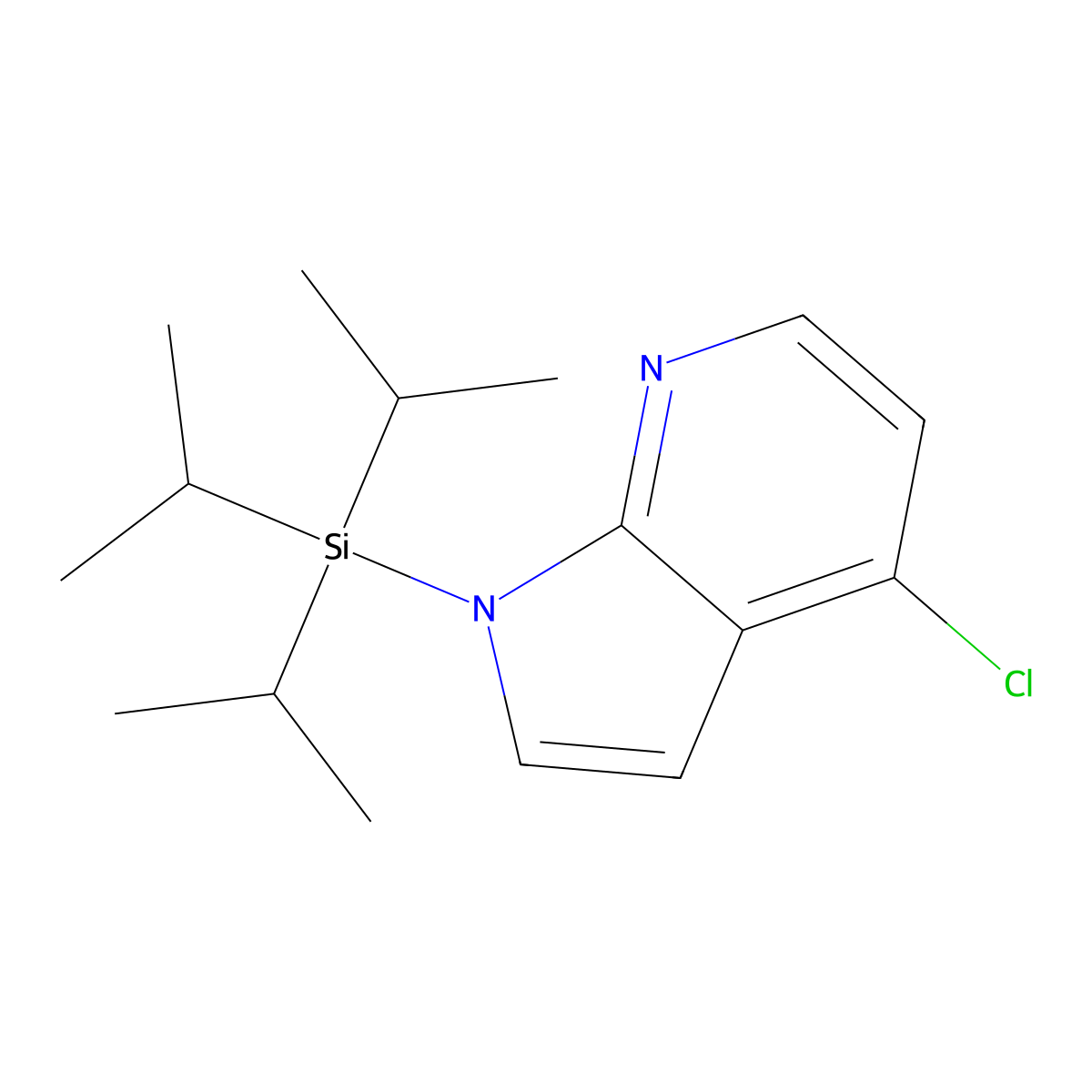 4-Chloro-1-(triisopropylsilyl)-1H-pyrrolo[2,3-b]pyridine molecular structure, CAS 651744-48-8
