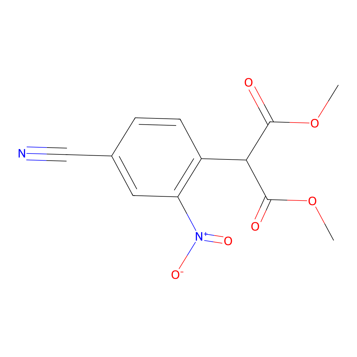 Dimethyl 2-(4-cyano-2-nitrophenyl)malonate molecular structure, CAS 651747-69-2
