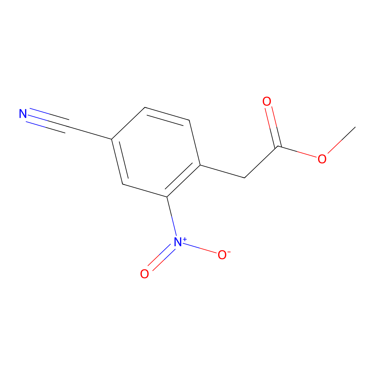 Methyl 2-(4-cyano-2-nitrophenyl)acetate molecular structure, CAS 651747-70-5