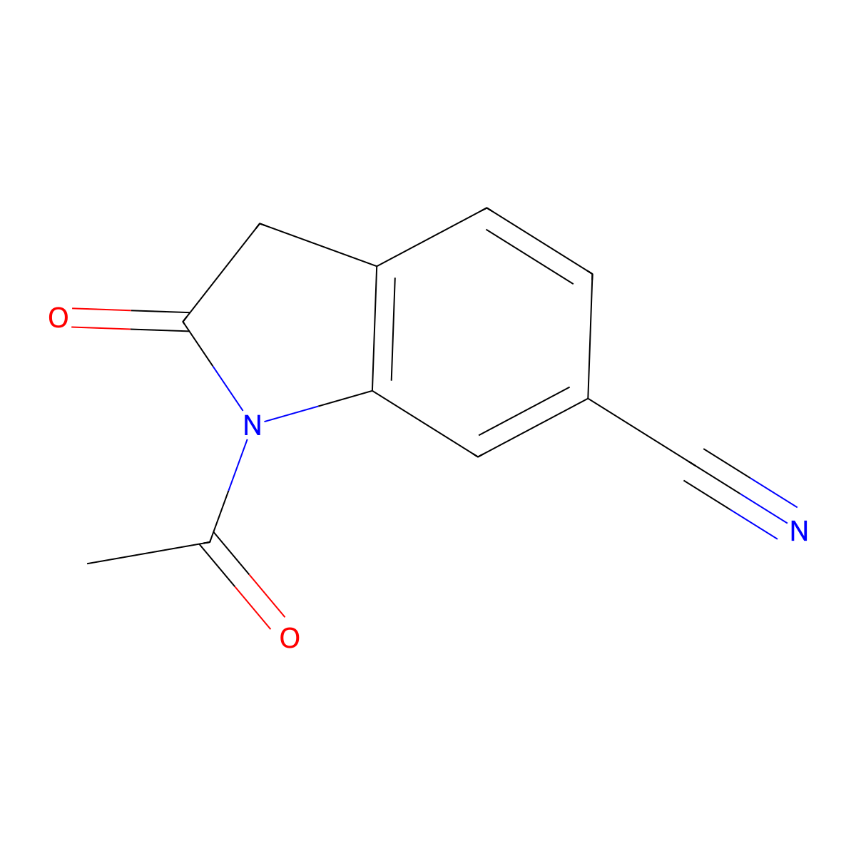 1-Acetyl-2-oxoindoline-6-carbonitrile molecular structure, CAS 651747-73-8