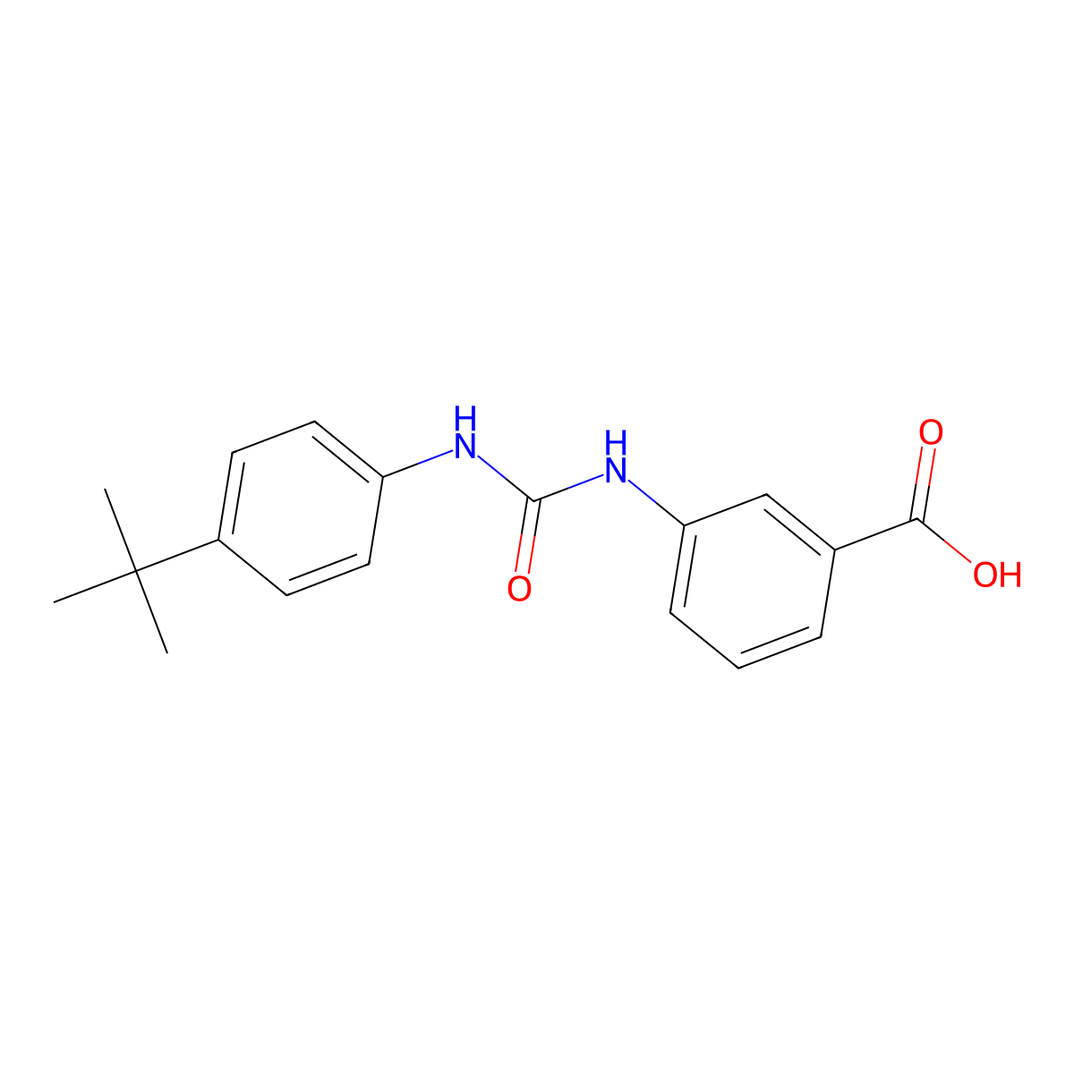 3-[3-(4-Tert-butylphenyl)-ureido]-benzoic acid molecular structure, CAS 651748-74-2