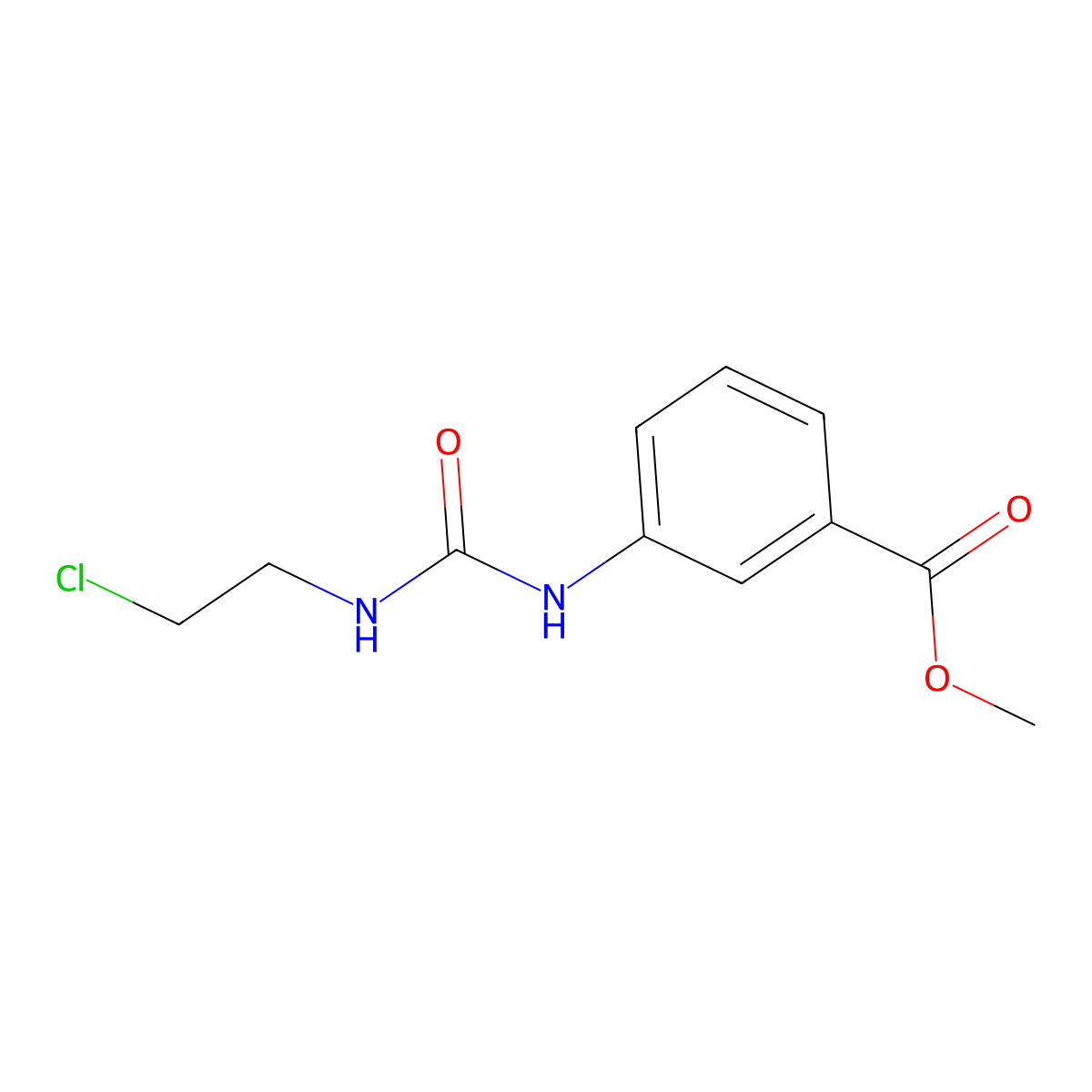 Methyl 3-{[(2-chloroethyl)carbamoyl]amino}benzoate molecular structure, CAS 651749-45-0