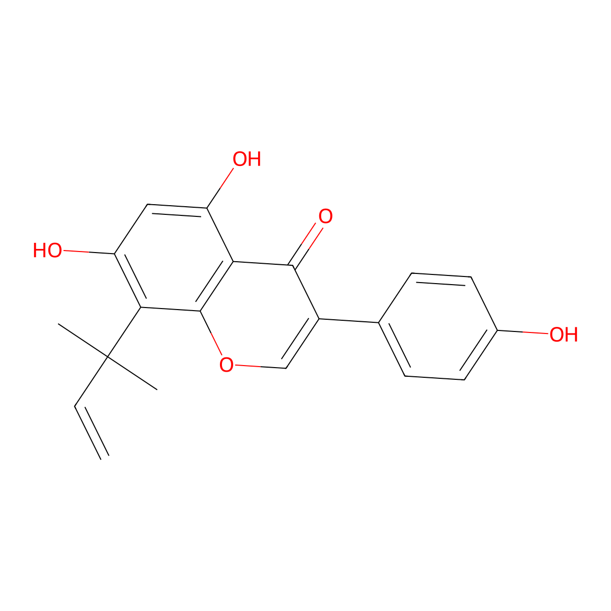 8-(1,1-Dimethylallyl)genistein molecular structure, CAS 651750-08-2