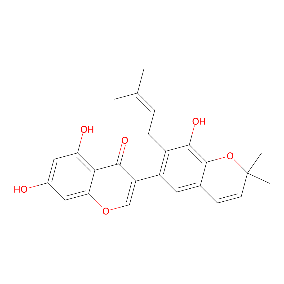 2'-PrenylsemilicoisoflavoneB molecular structure, CAS 651750-10-6