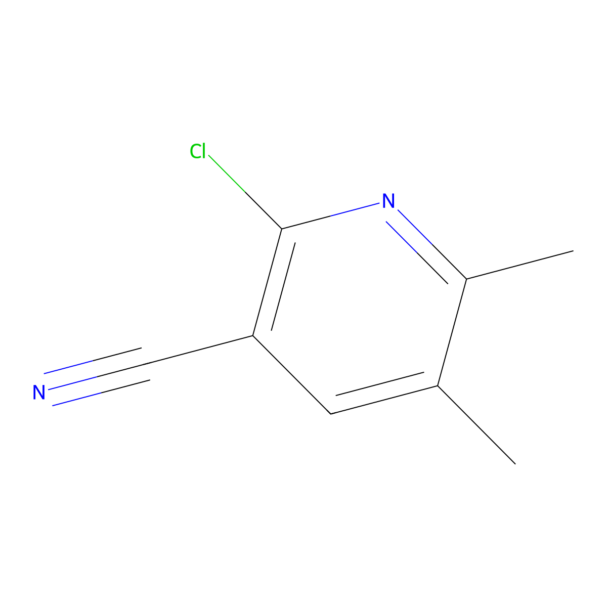 2-Chloro-5,6-dimethylpyridine-3-carbonitrile molecular structure, CAS 65176-93-4