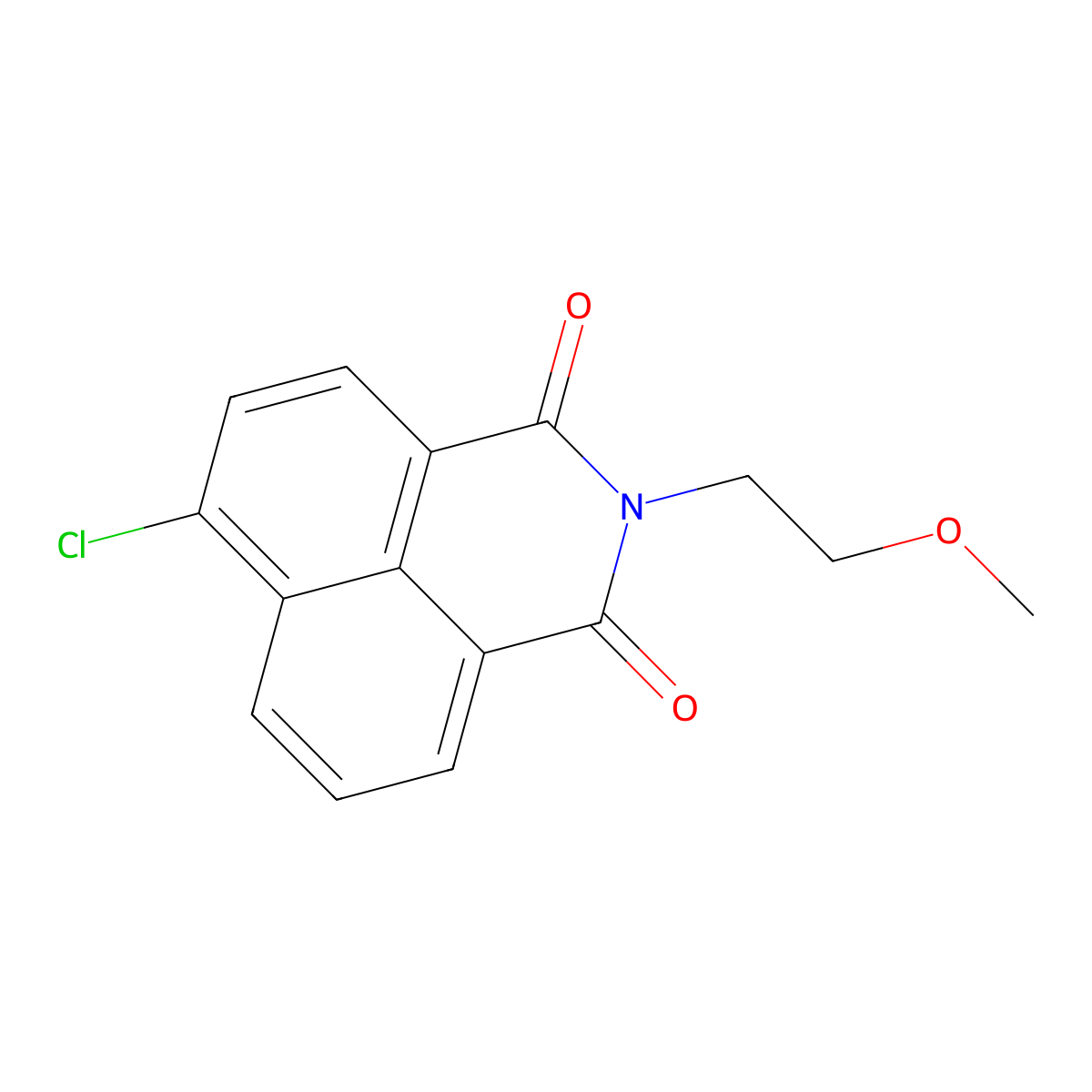 6-chloro-2-(2-methoxyethyl)-1H-benzo[de]isoquinoline-1,3(2H)-dione molecular structure, CAS 651768-42-2