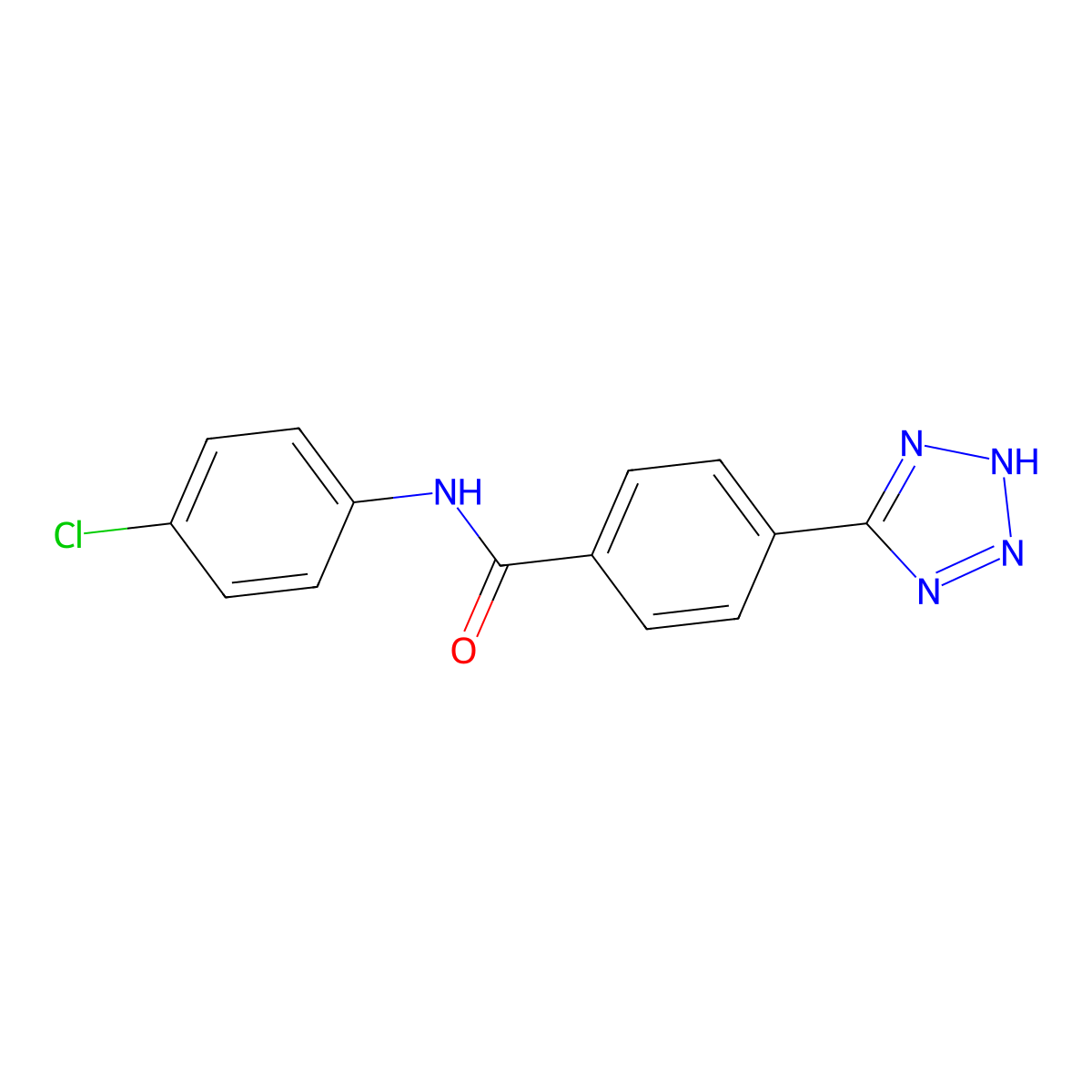 N-(4-chlorophenyl)-4-(2H-tetrazol-5-yl)benzamide molecular structure, CAS 651769-78-7