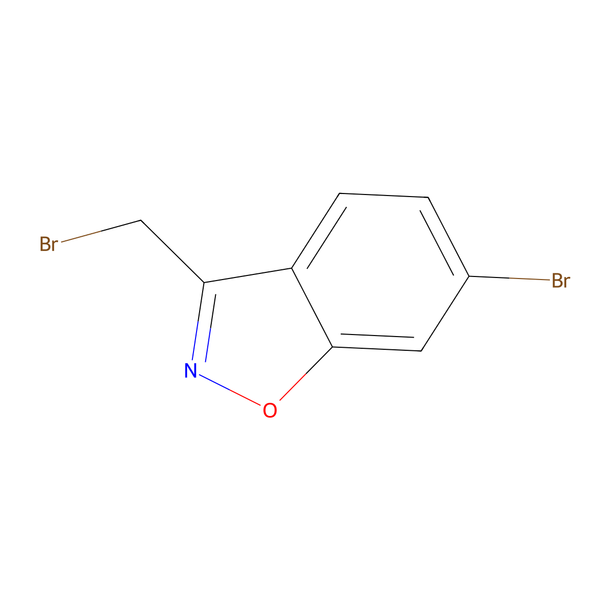 1,2-Benzisoxazole, 6-bromo-3-(bromomethyl)- molecular structure, CAS 651780-00-6