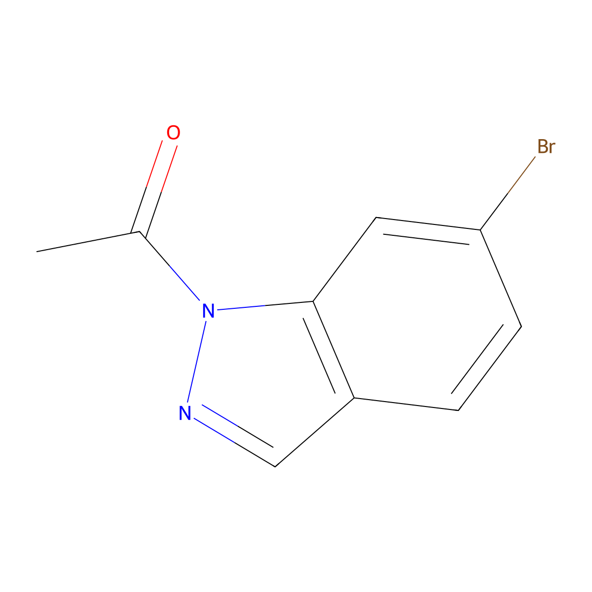 1-(6-bromo-1H-indazol-1-yl)ethanone molecular structure, CAS 651780-33-5