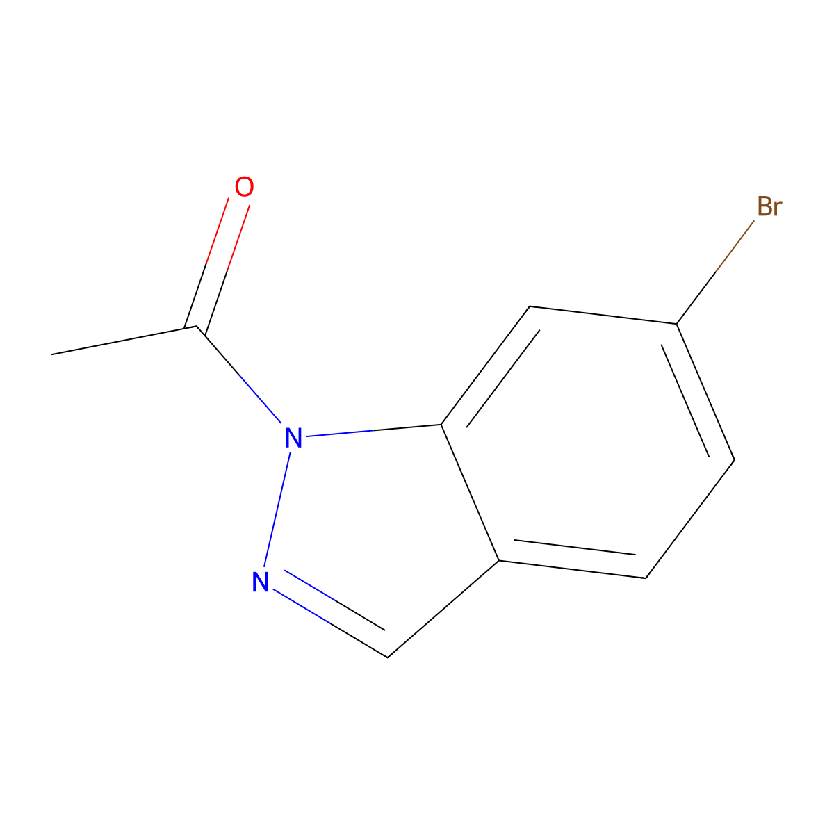 1-(6-bromo-1H-indazol-1-yl)ethanone molecular structure, CAS 651780-33-5