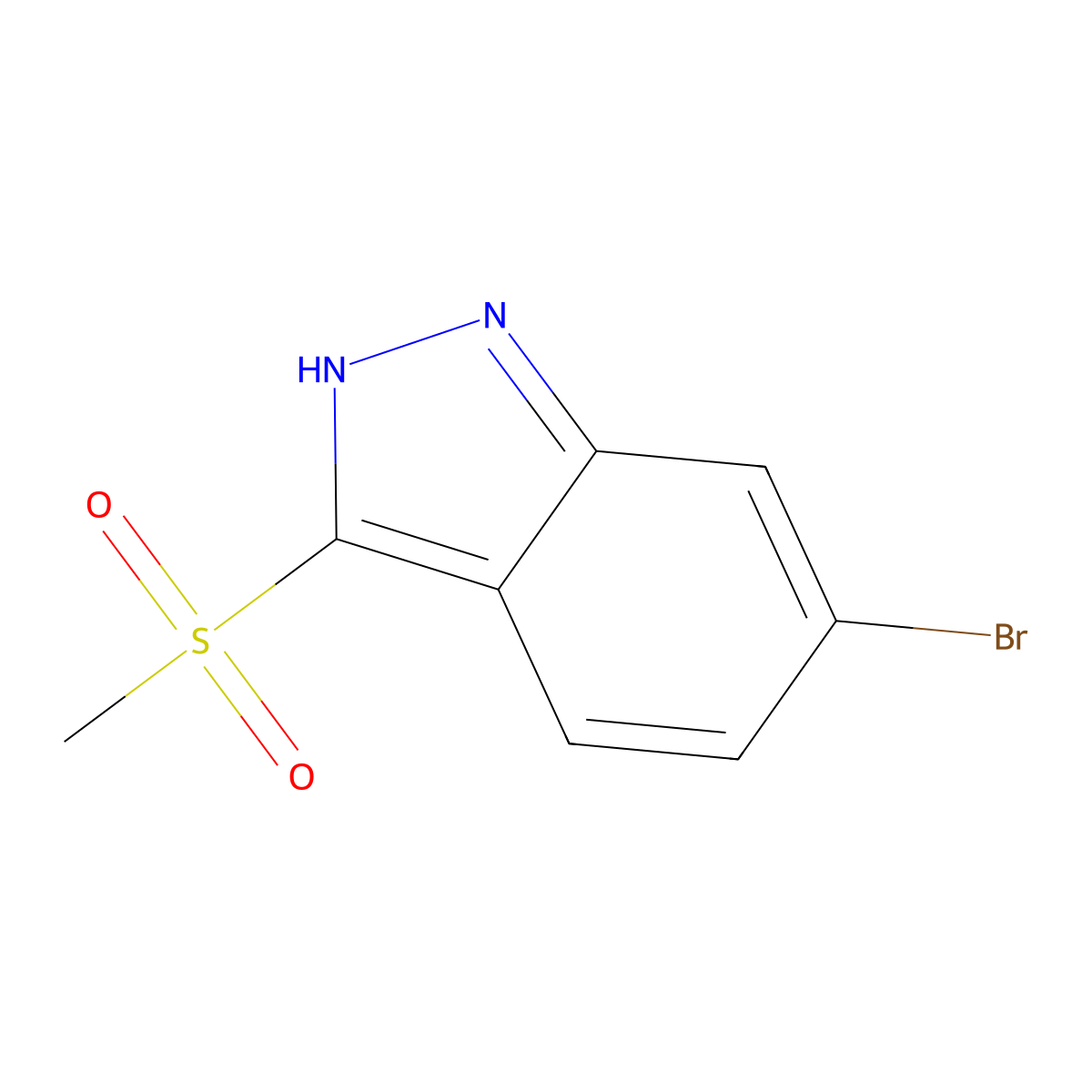 6-Bromo-3-(methylsulfonyl)-1H-indazole molecular structure, CAS 651780-43-7