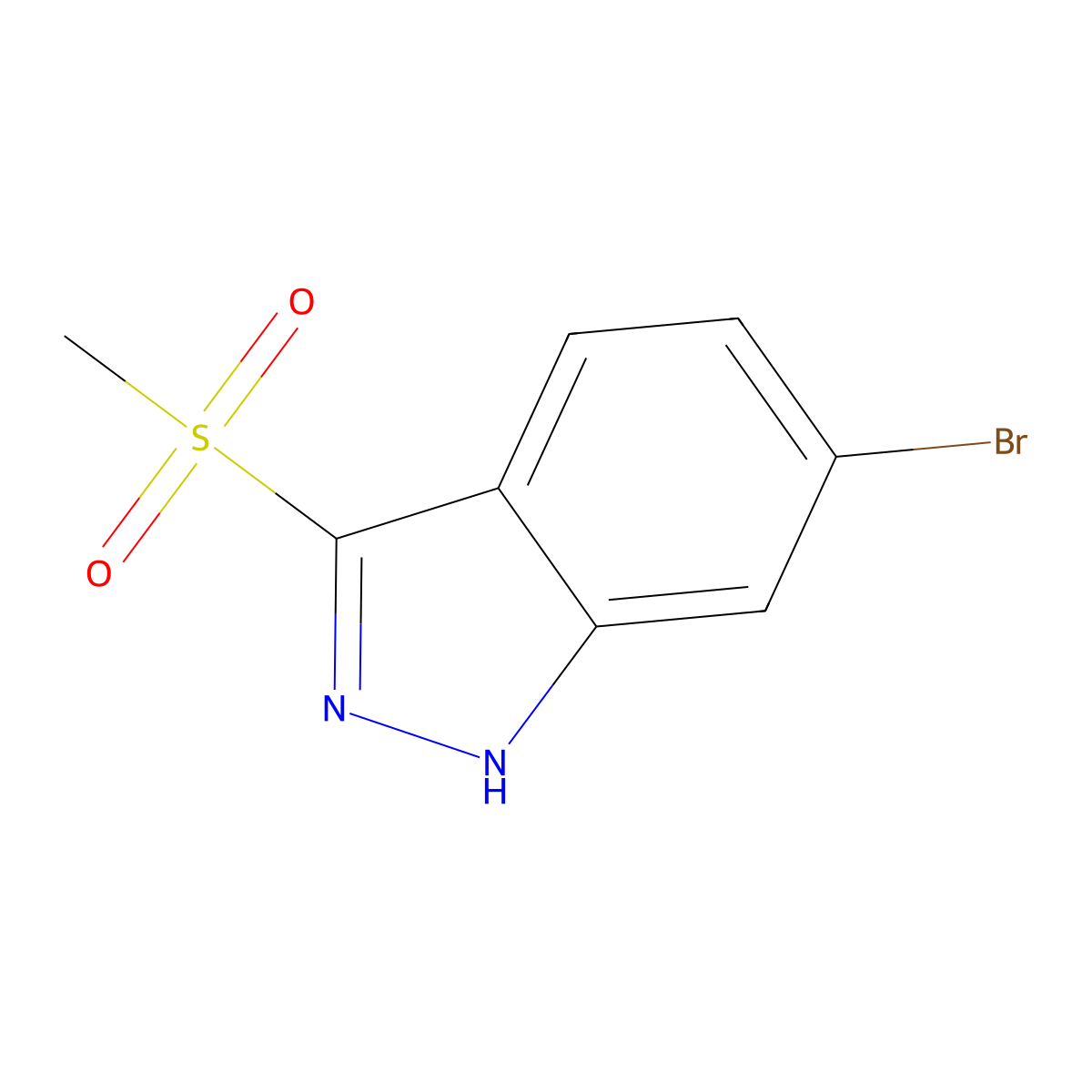 6-Bromo-3-(methylsulfonyl)-1H-indazole molecular structure, CAS 651780-43-7