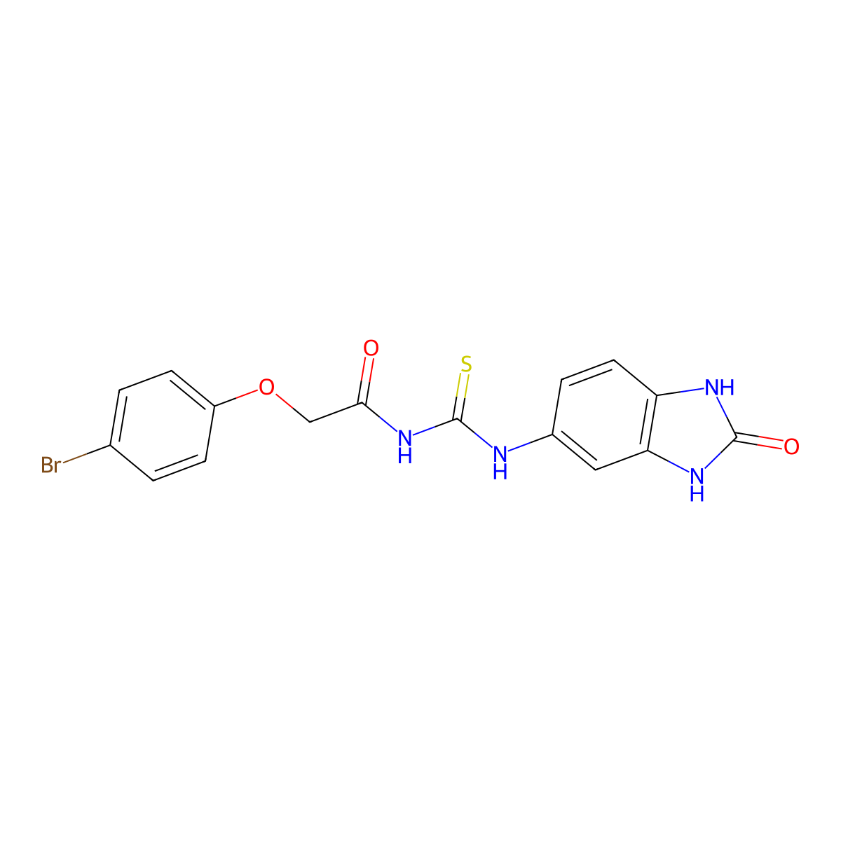 2-(4-bromophenoxy)-N-[(2-oxo-1,3-dihydrobenzimidazol-5-yl)carbamothioyl]acetamide molecular structure, CAS 6518-56-5