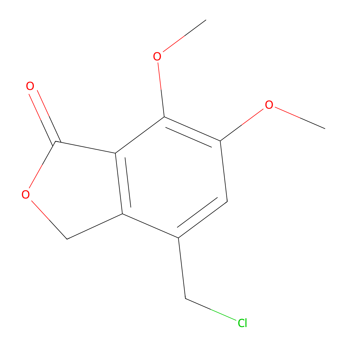 4-(Chloromethyl)-6,7-dimethoxy-2-benzofuran-1(3H)-one molecular structure, CAS 6518-91-8