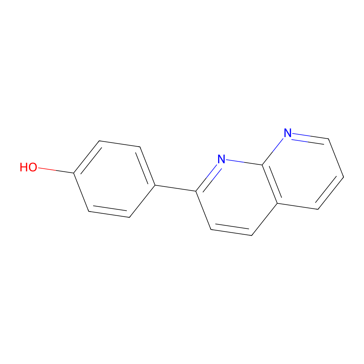 4-(1,8-Naphthyridin-2-yl)phenol molecular structure, CAS 65182-55-0