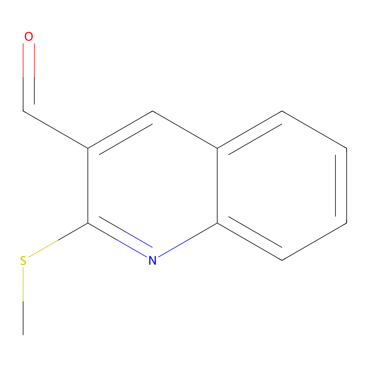 2-(Methylsulfanyl)-3-quinolinecarbaldehyde molecular structure, CAS 65183-33-7