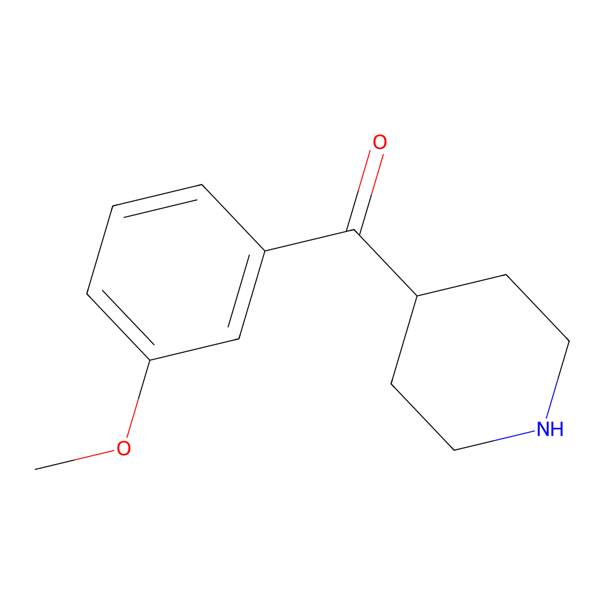 (3-Methoxyphenyl)(piperidin-4-yl)methanone molecular structure, CAS 65189-19-7