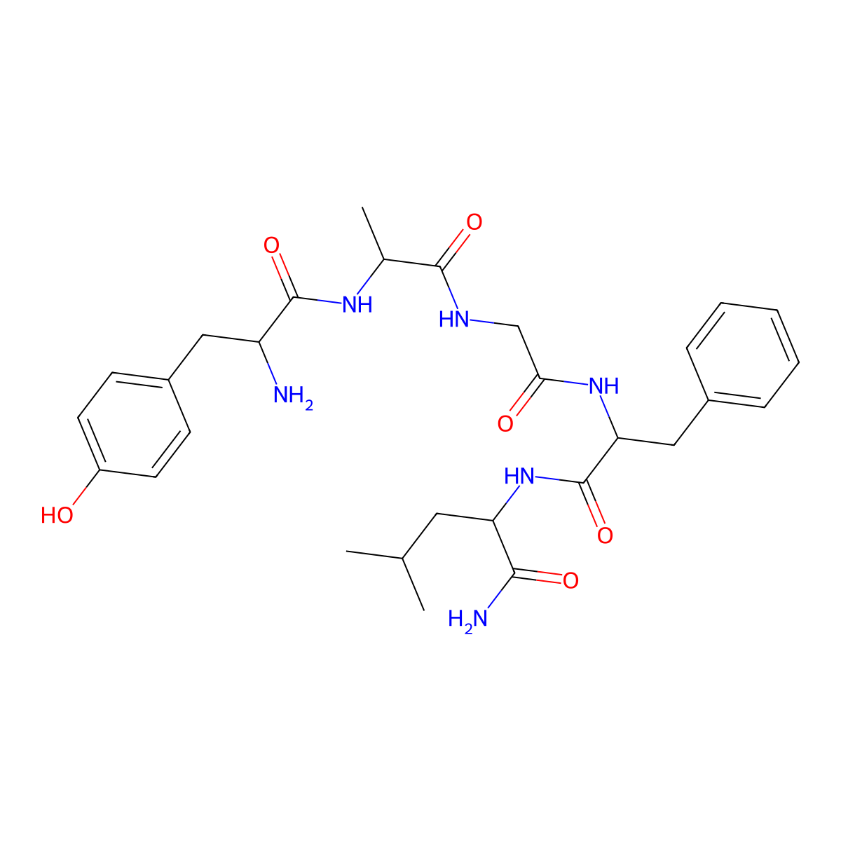enkephalinamide-Leu, Ala(2)- molecular structure, CAS 65189-64-2