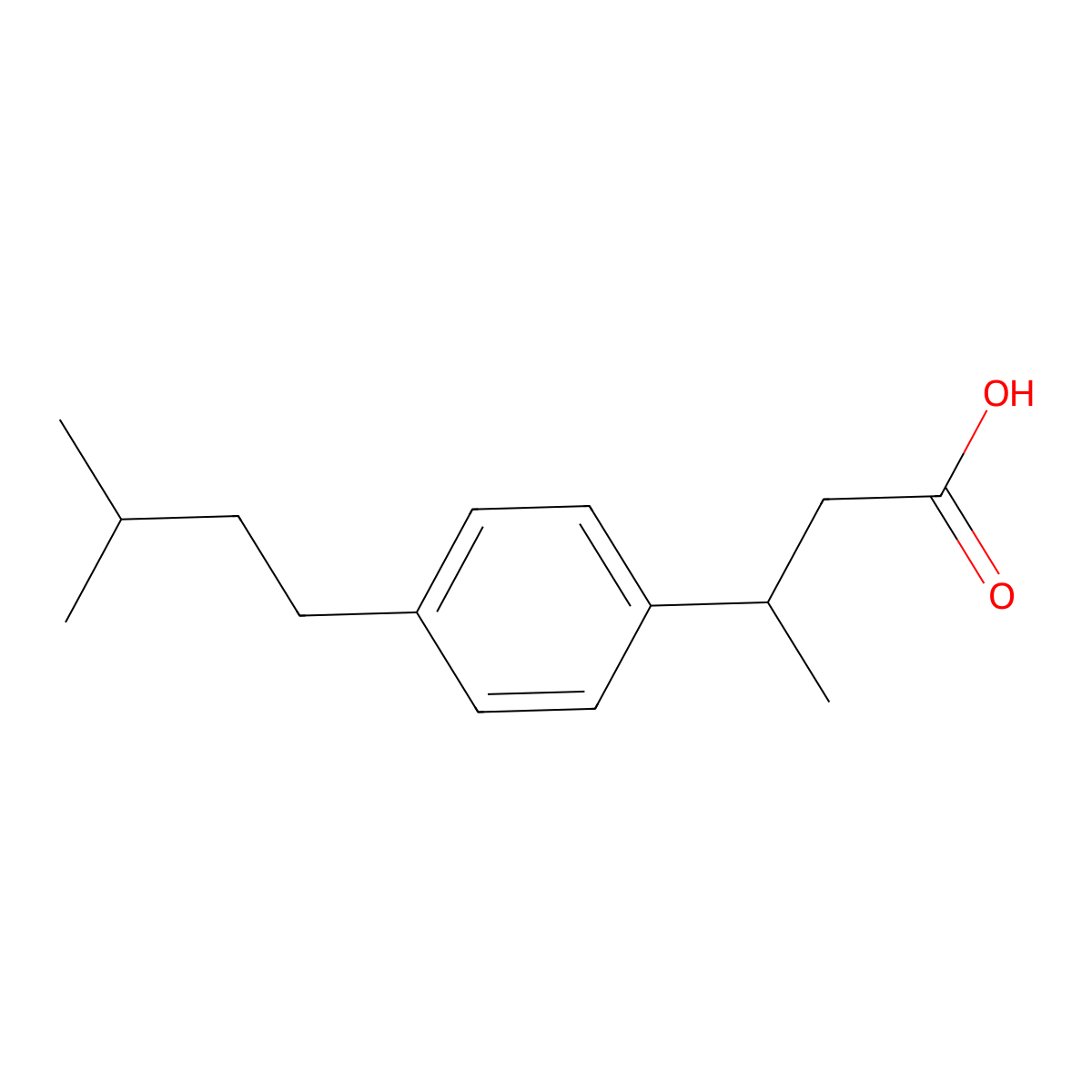 3-[4-(3-methylbutyl)phenyl]butanoic Acid molecular structure, CAS 65189-79-9