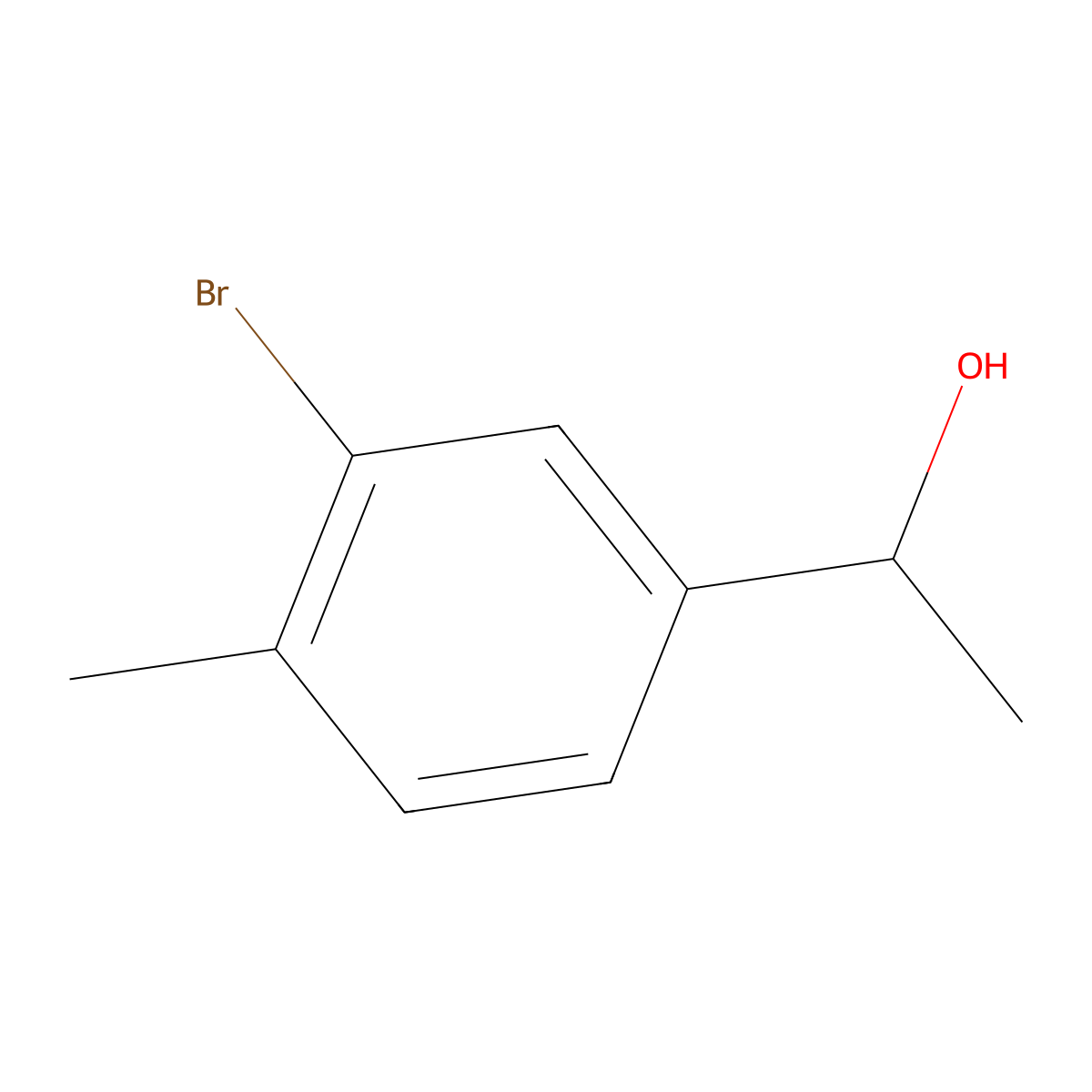 1-(3-Bromo-4-methylphenyl)ethan-1-ol molecular structure, CAS 65189-93-7