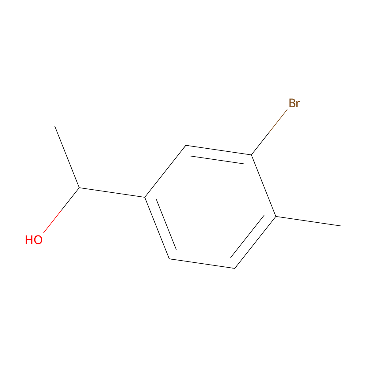 1-(3-Bromo-4-methylphenyl)ethan-1-ol molecular structure, CAS 65189-93-7