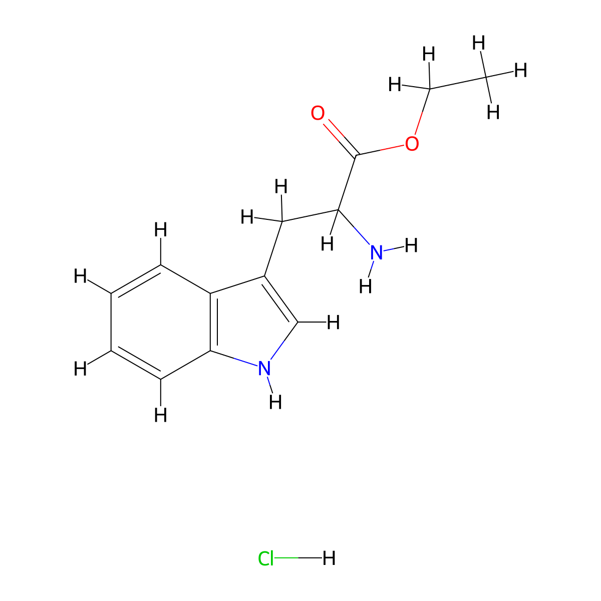 DL-Tryptophan ethyl ester hydrochloride molecular structure, CAS 6519-67-1
