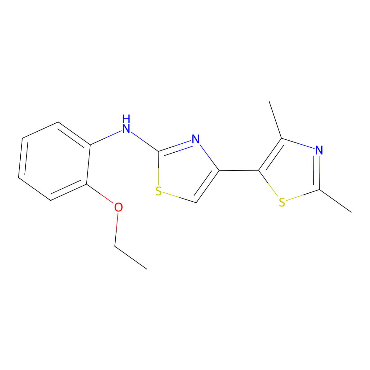 4-(2,4-dimethyl-1,3-thiazol-5-yl)-N-(2-ethoxyphenyl)-1,3-thiazol-2-amine molecular structure, CAS 6519-79-5