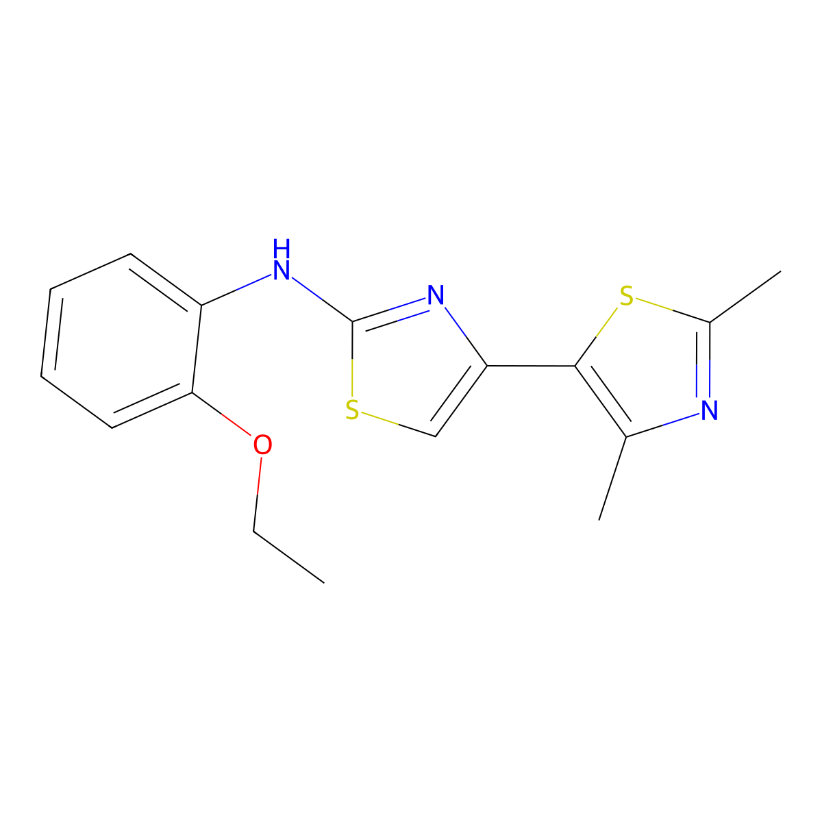 4-(2,4-dimethyl-1,3-thiazol-5-yl)-N-(2-ethoxyphenyl)-1,3-thiazol-2-amine molecular structure, CAS 6519-79-5
