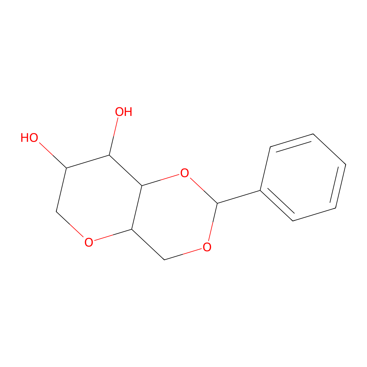 1,5-Anhydro-4,6-O-benzylidene-D-glucitol molecular structure, CAS 65190-39-8